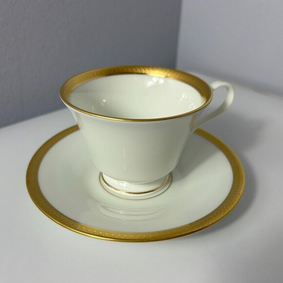 Lenox Other - Oxford Bone China Gold Gilded Bennington Cup and Saucer Lenox ONE SET TWO PIECES